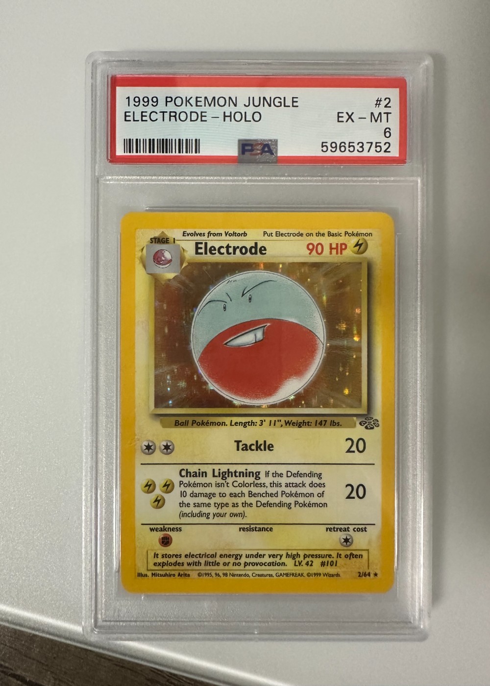 1999 Pokemon Jungle Holo Electrode #2 PSA 6 EXMT